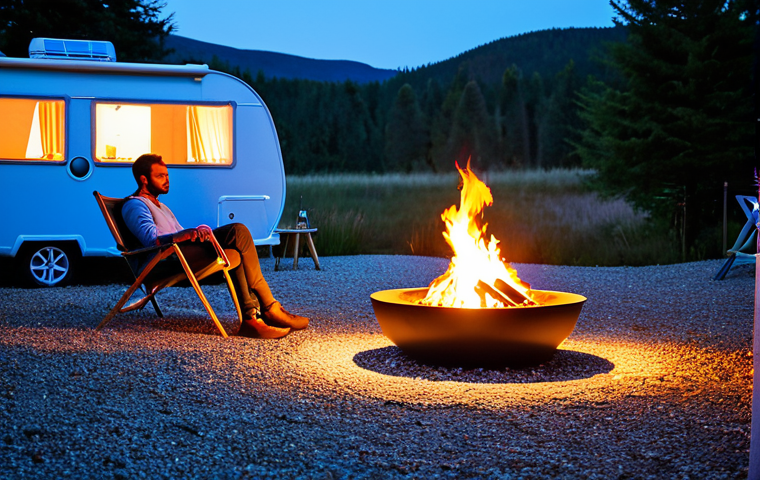 캠핑용 이동식 화로 추천 - A serene and cozy camping scene under a vast, star-filled night sky. A small group of 3-4 friends ar...