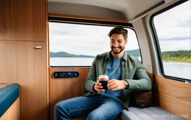 휴대용 커피메이커 캠핑용 - **Prompt 1: Mountain Sunrise Espresso**
    "A peaceful morning scene in a high-altitude mountain ca...